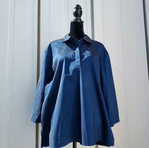 Pierre Cardin Options XLarge Blue Womens Blouse - Picture 8 of 14